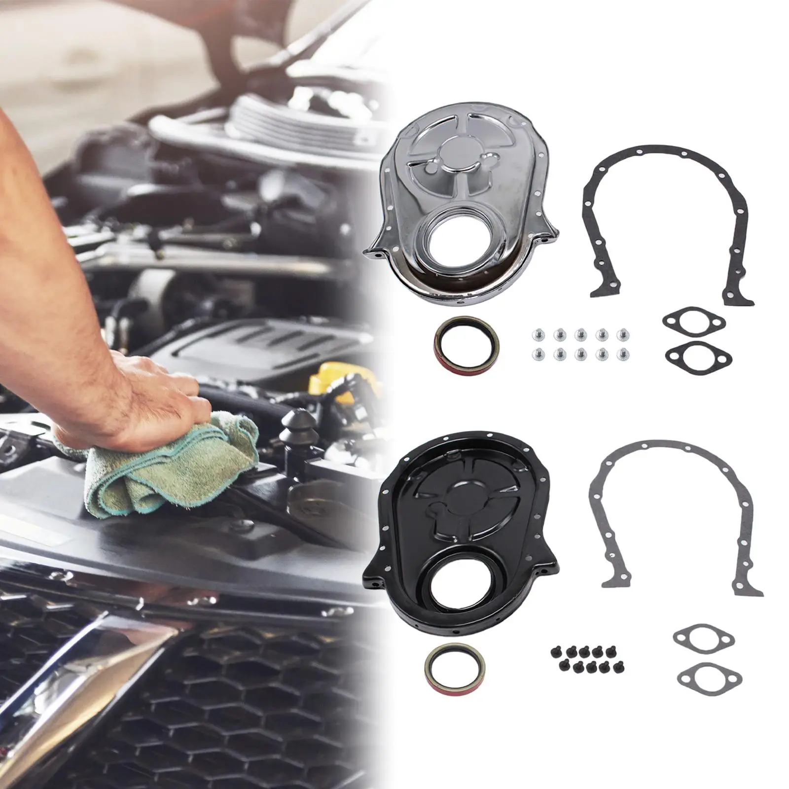 Комплект прокладок крышки цепи ГРМ с прокладками и болтами для Chevy 454 396
Комплект прокладок крышки цепи ГРМ с прокладками и болтами для Chevy 454 396