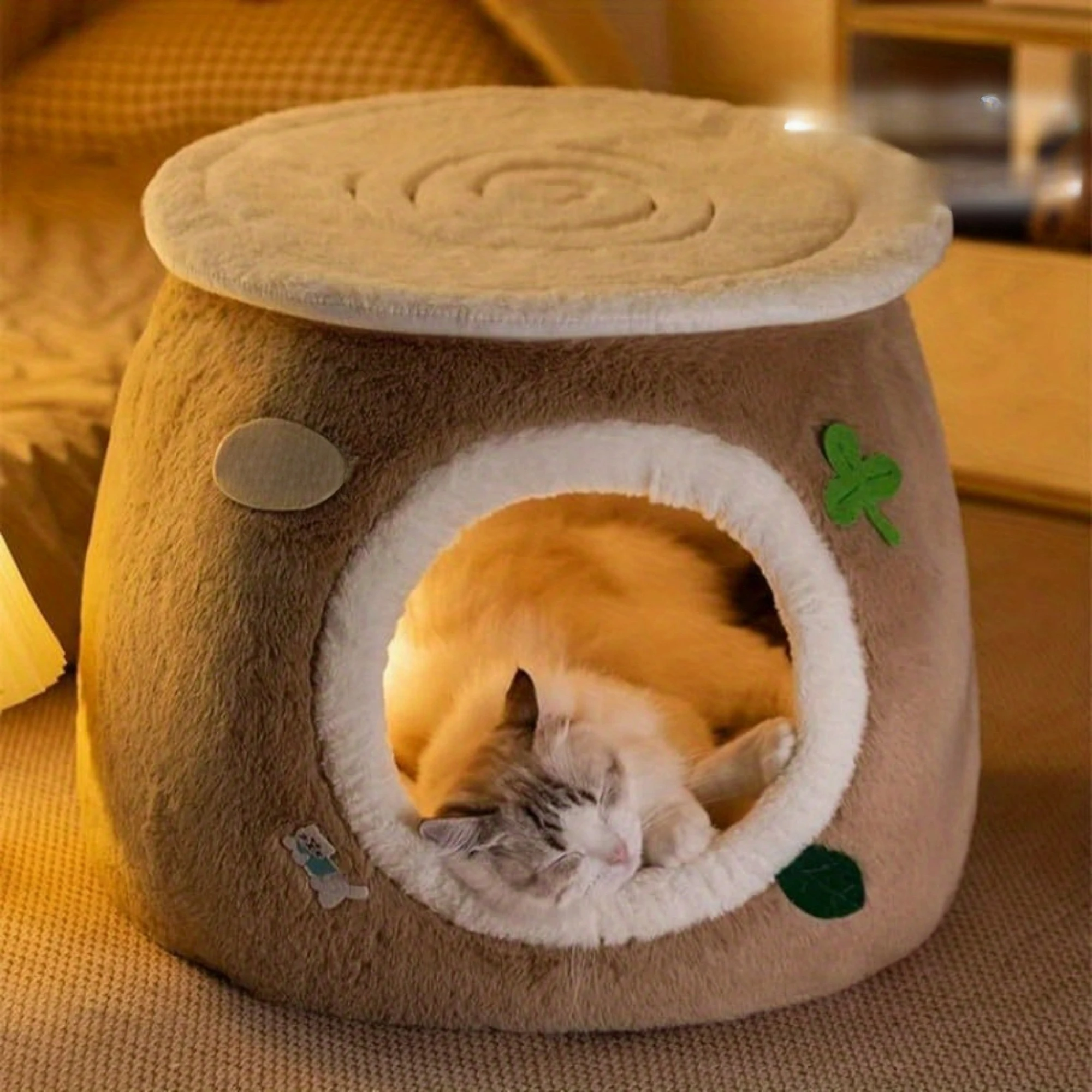 Foldable Cat Cave with Removable Washable Pad - Warm Pet House for Kittens & Small Dogs, Light Brown Cozy Nest
Foldable Cat Cave with Removable Washable Pad - Warm Pet House for Kittens & Small Dogs, Light Brown Cozy Nest