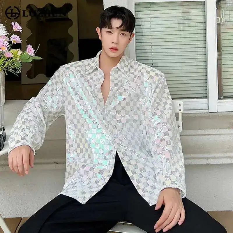 LUZHEN Reflect Light Plaid Design Elegant Long Sleeve Shirts Korean Fashion Men's Casual Tops 2025 Spring Trendy Clothes LZ1800
LUZHEN Reflect Light Plaid Design Elegant Long Sleeve Shirts Korean Fashion Men's Casual Tops 2025 Spring Trendy Clothes LZ1800
