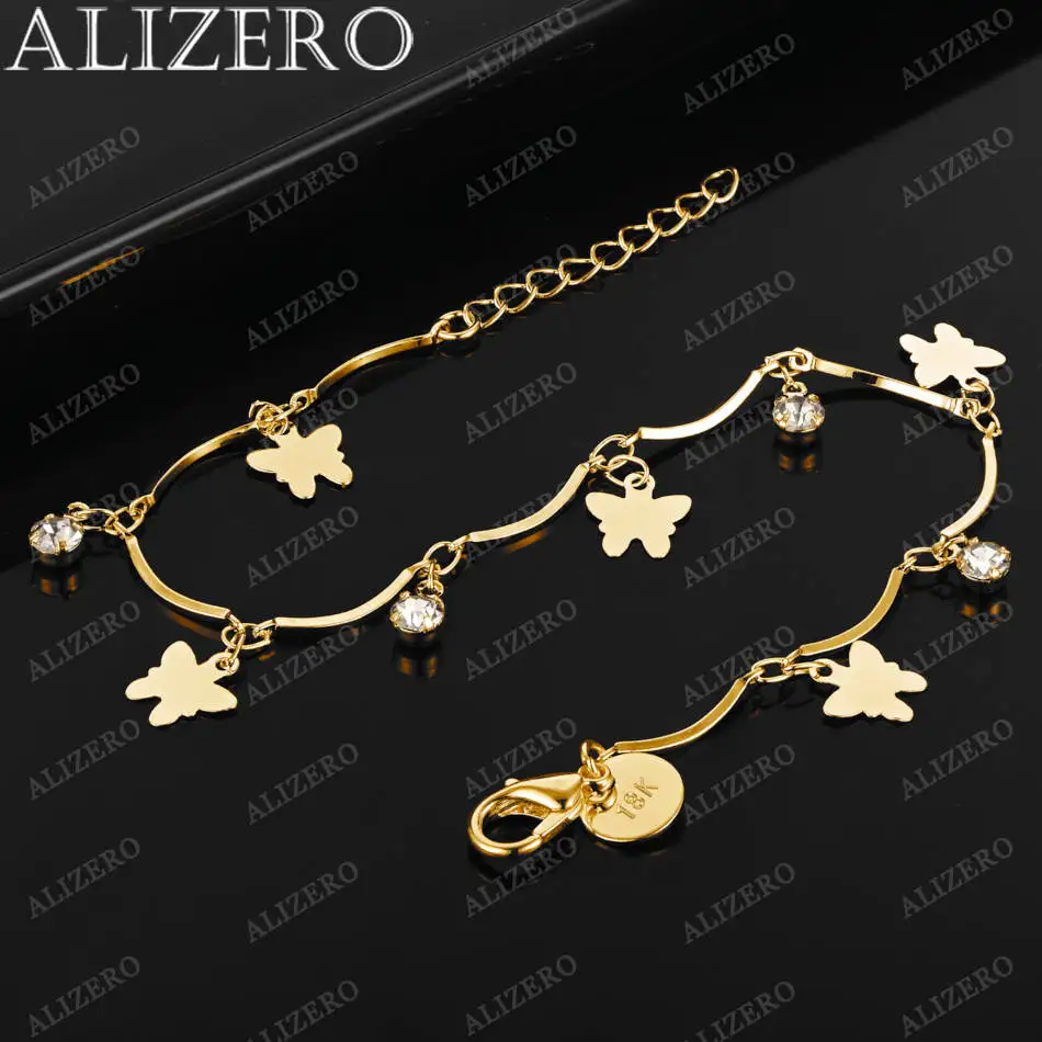 ALIZERO 925 Sterling Silver 18K Gold Plated Butterfly Zircon Charm Bracelet For Women Fashion Elegant Accessories Jewelry Gift
ALIZERO 925 Sterling Silver 18K Gold Plated Butterfly Zircon Charm Bracelet For Women Fashion Elegant Accessories Jewelry Gift
