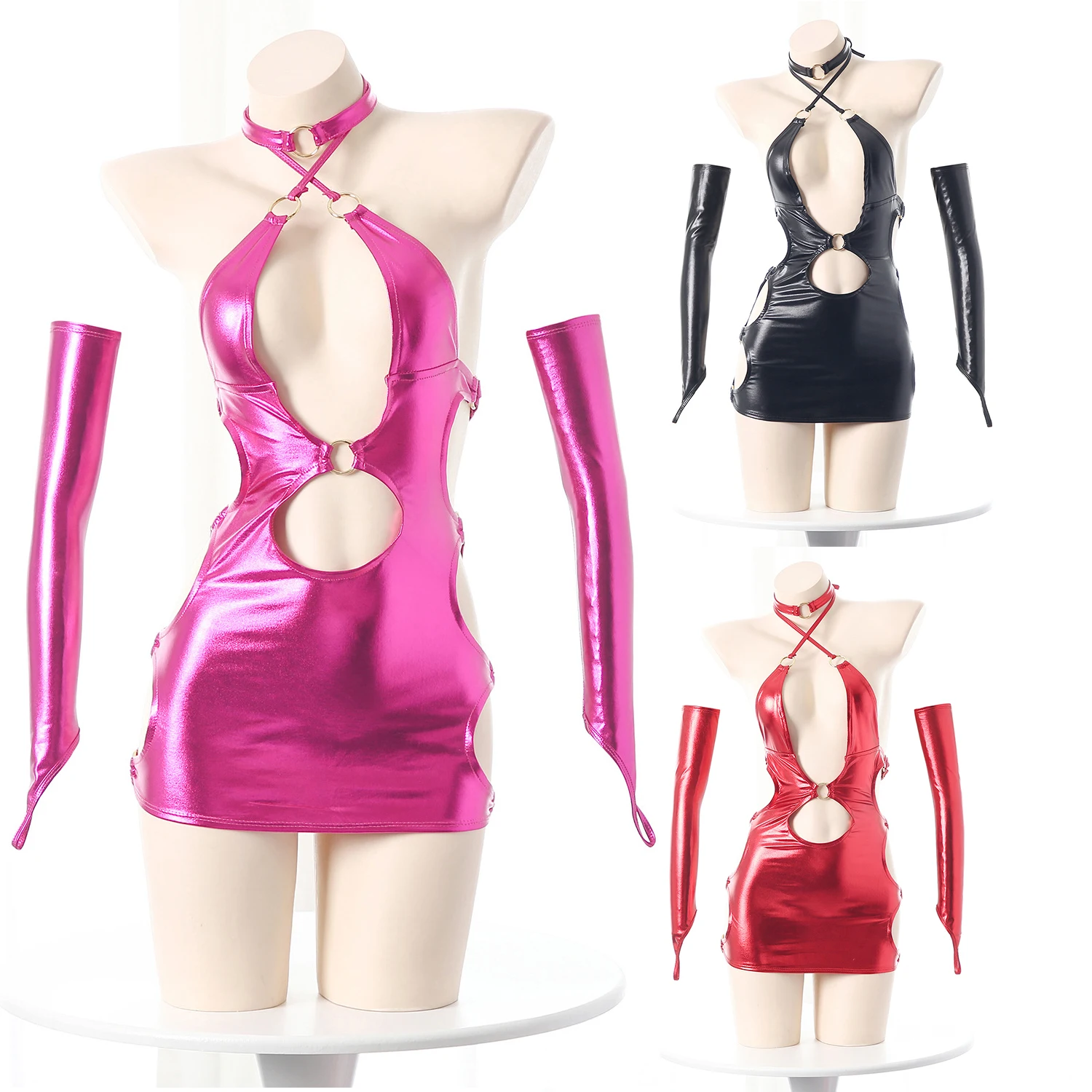 Anime Girl Group Stage Show Unifrom Women Sexy Lingerie Dopamine Leather Dress Outfits Costumes Cosplay Hollow out Skirt
Anime Girl Group Stage Show Unifrom Women Sexy Lingerie Dopamine Leather Dress Outfits Costumes Cosplay Hollow out Skirt