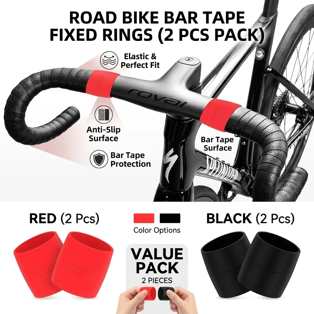 2pcs/bag RISK Road Bike Elasticity Handlebar Strap Bar Tape Fixed Ring Sleeve Loops Silicone Band
2pcs/bag RISK Road Bike Elasticity Handlebar Strap Bar Tape Fixed Ring Sleeve Loops Silicone Band