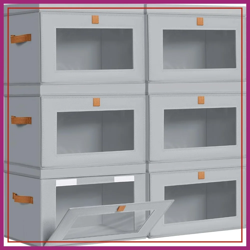6-Pack Large Fabric Storage Bins with Lids, Handles & Window, Collapsible Closet Organizer for Shelves, Under Bed, Clothes, Blankets
6-Pack Large Fabric Storage Bins with Lids, Handles & Window, Collapsible Closet Organizer for Shelves, Under Bed, Clothes, Blankets