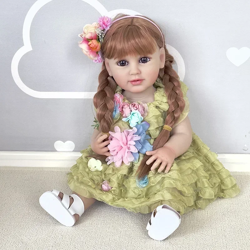 22inch Reborn Full Body Silicone Toddler Wig Girl Doll Hand-Detailed Lifelike Painting Soft Touch Waterproof Toys for Gir
22inch Reborn Full Body Silicone Toddler Wig Girl Doll Hand-Detailed Lifelike Painting Soft Touch Waterproof Toys for Gir