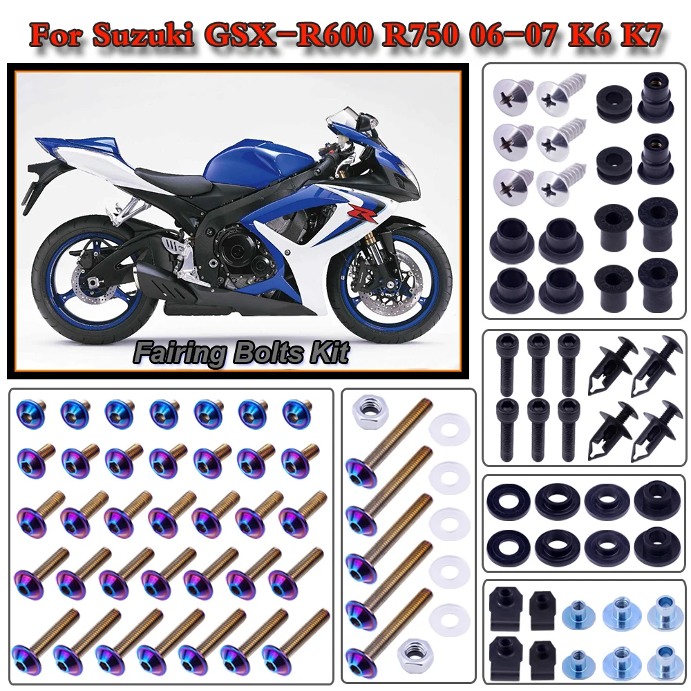 Motorcycle Stainless Complete Bodywork Fairing Bolt Kit Screws Clip For Suzuki GSX-R600 GSXR750 2006-2007 K6 K7
Motorcycle Stainless Complete Bodywork Fairing Bolt Kit Screws Clip For Suzuki GSX-R600 GSXR750 2006-2007 K6 K7