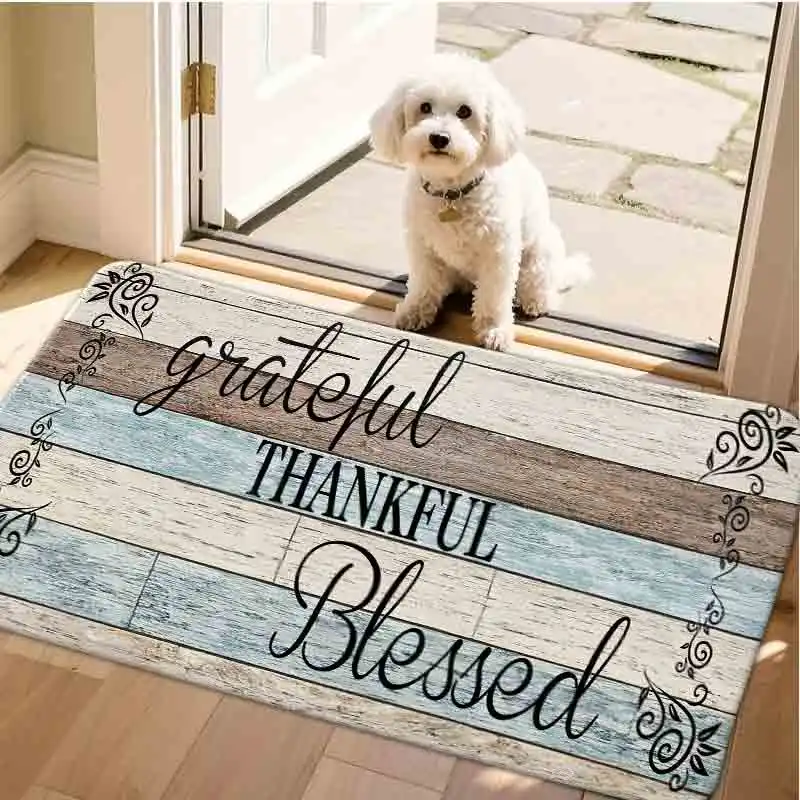 1pc flannel floor matRustic Wood Plank Grateful Thankful Blessed Print Non-slip Floor MatNon-slip, machine washable, soft area rug for home living room bedroom kitchen decor
1pc flannel floor matRustic Wood Plank Grateful Thankful Blessed Print Non-slip Floor MatNon-slip, machine washable, soft area rug for home living room bedroom kitchen decor