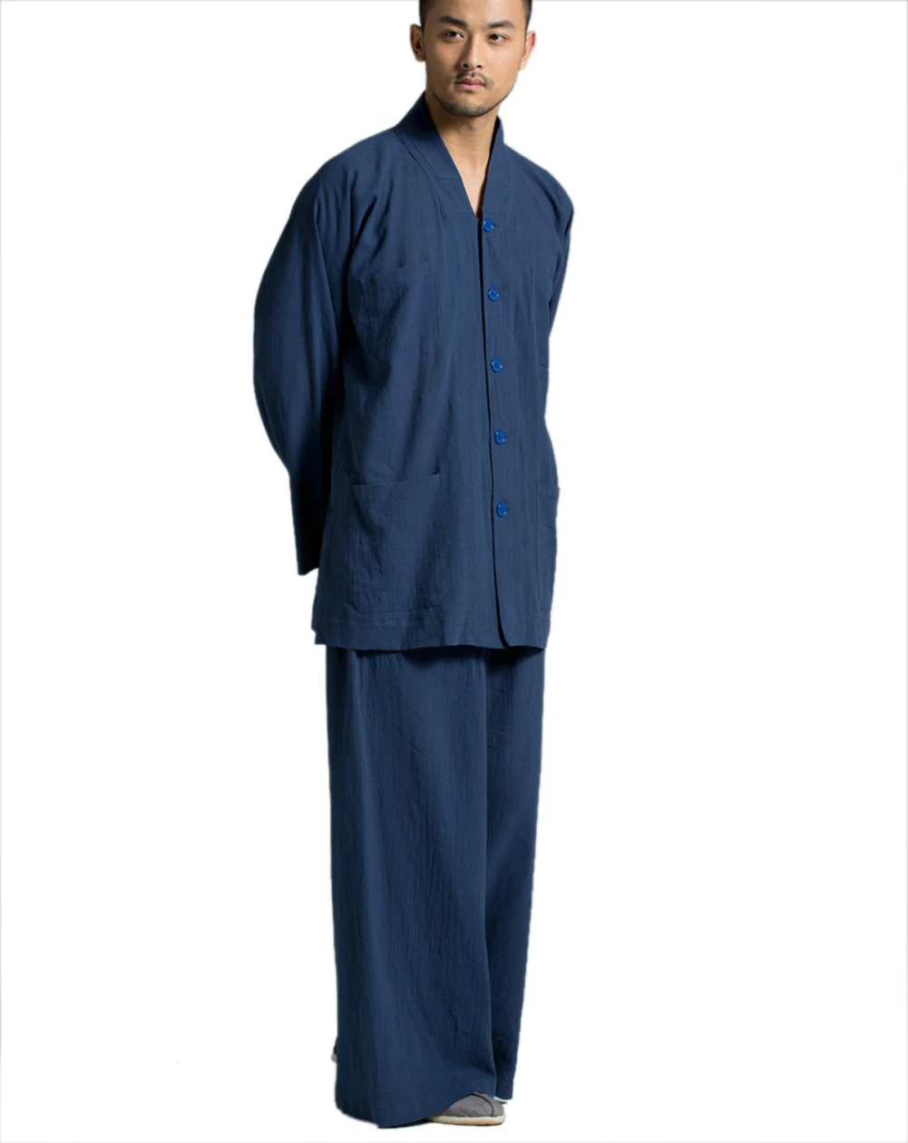 ZanYing Men's Traditional Monk V-neck Shirt Wide Leg Pants Meditation KungFu Yoga Suit Blue
ZanYing Men's Traditional Monk V-neck Shirt Wide Leg Pants Meditation KungFu Yoga Suit Blue