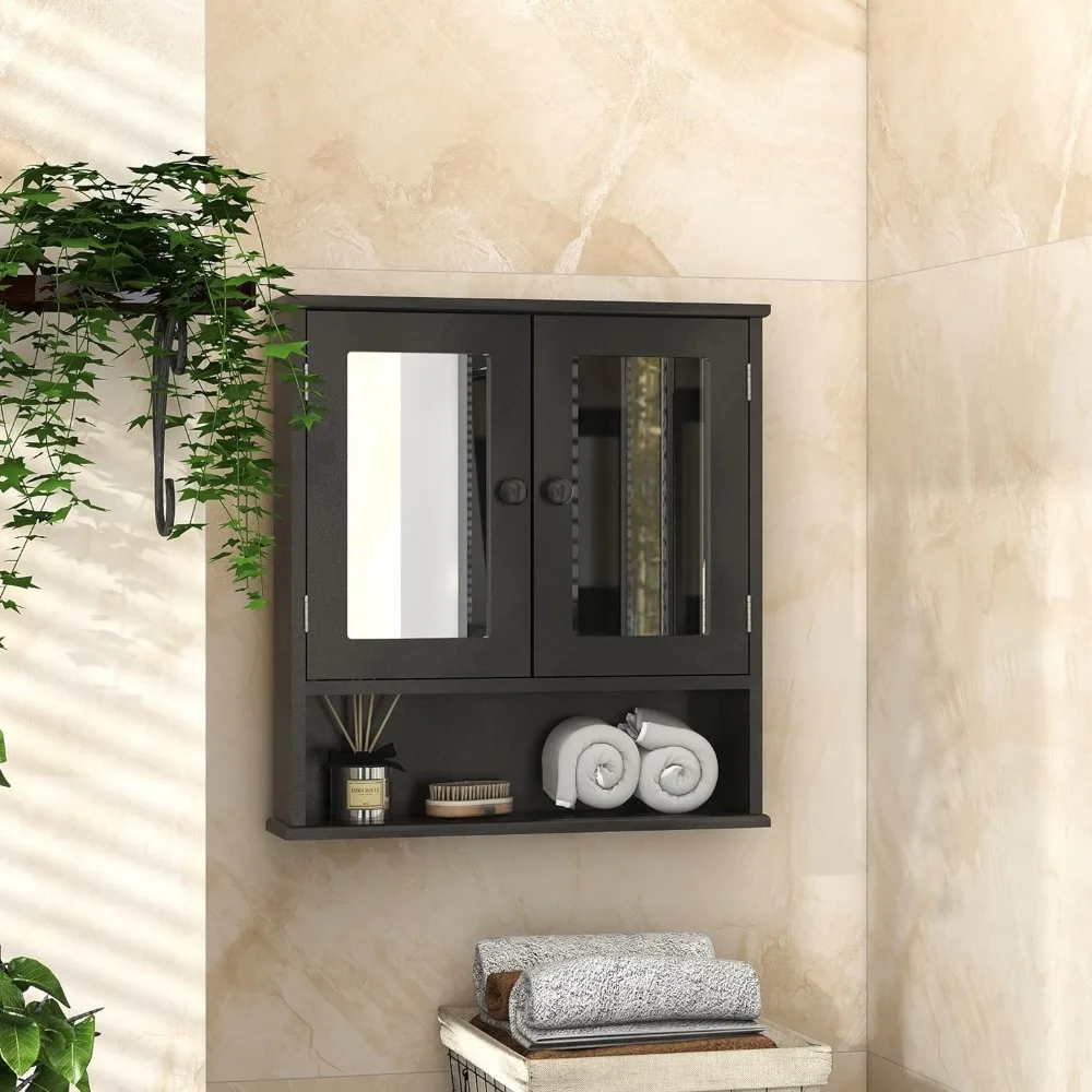 TaoHFE Black Medicine Cabinet,Medicine Cabinets for Bathroom with Mirror 2 Doors 3 Open Shelf,Bathroom Cabinet
TaoHFE Black Medicine Cabinet,Medicine Cabinets for Bathroom with Mirror 2 Doors 3 Open Shelf,Bathroom Cabinet