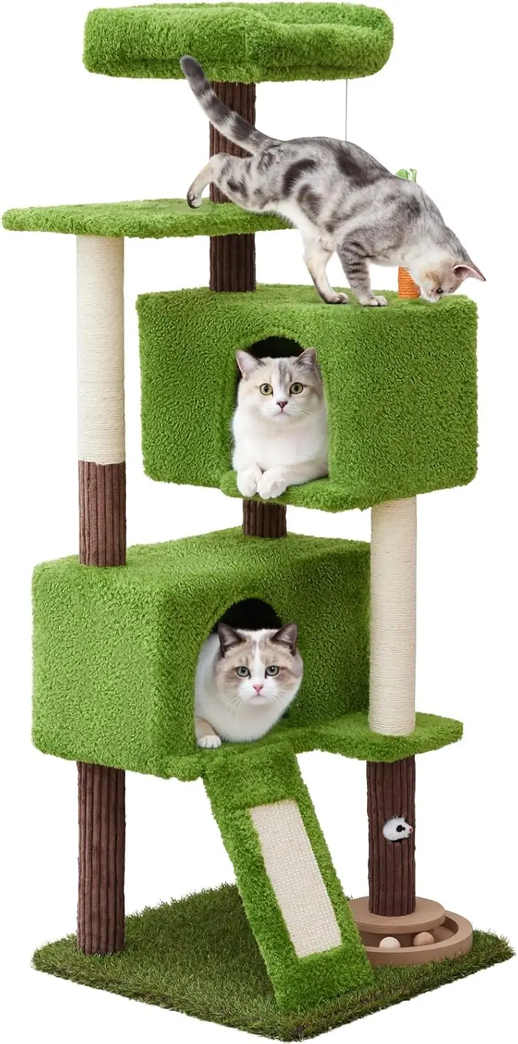 55in Tall Cat Tree Tower with Cat Toys for Indoor Multi-Level Cozy Large Cat Tree with Condo Top Perch and Sisal Scratch
55in Tall Cat Tree Tower with Cat Toys for Indoor Multi-Level Cozy Large Cat Tree with Condo Top Perch and Sisal Scratch