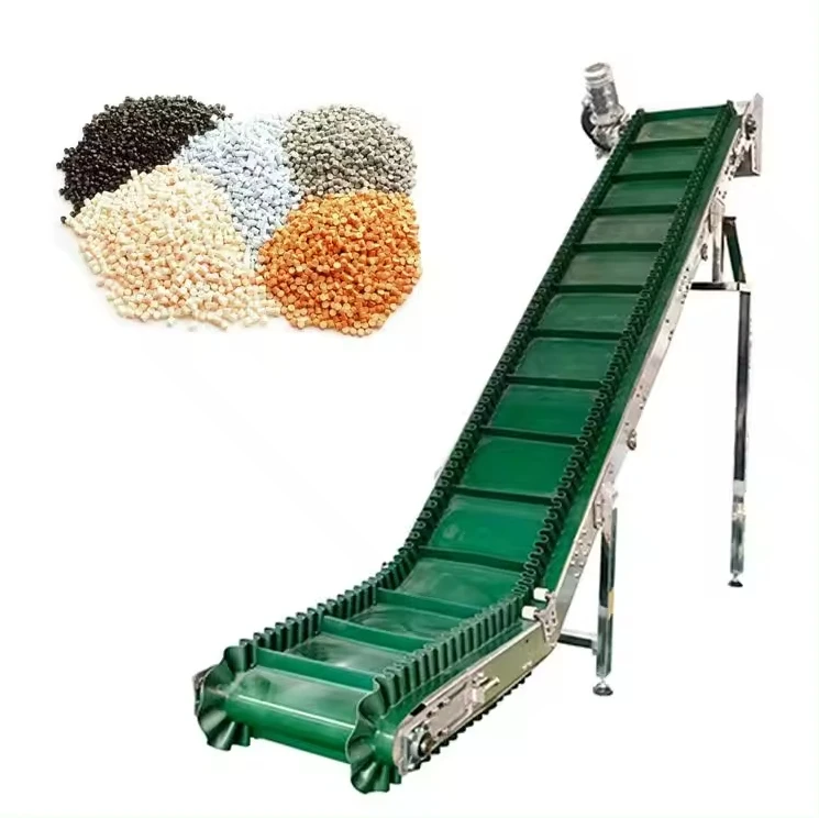 Easy to clean, speed adjustable PU/PVC skirt climbing conveyor lift conveyor
Easy to clean, speed adjustable PU/PVC skirt climbing conveyor lift conveyor