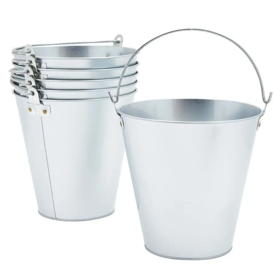 Metal Bucket 6Pack, 100 oz, 7 in Dia x 7.2 in H, Silver Galvanized Buckets with Handles for Ice Tub amp Beverage Tub
Metal Bucket 6Pack, 100 oz, 7 in Dia x 7.2 in H, Silver Galvanized Buckets with Handles for Ice Tub amp Beverage Tub
