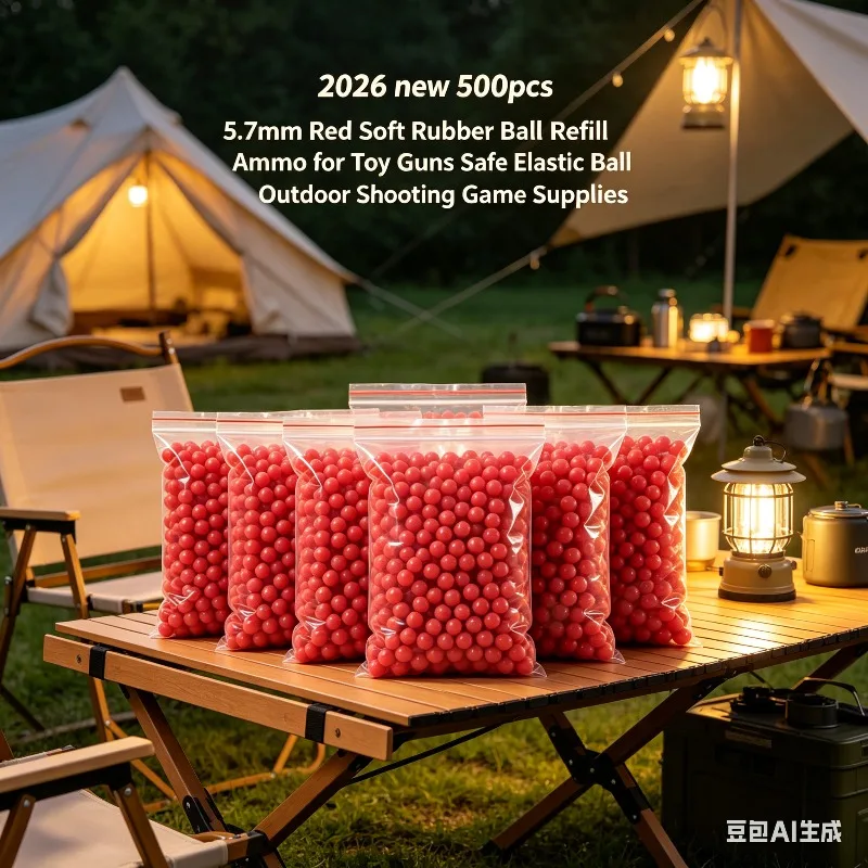 500pcs 2026 New 5.7mm Red Elastic Ball Refill Ammo for Toy Guns Safe Soft Rubber Outdoor Shooting Game Supplies
500pcs 2026 New 5.7mm Red Elastic Ball Refill Ammo for Toy Guns Safe Soft Rubber Outdoor Shooting Game Supplies