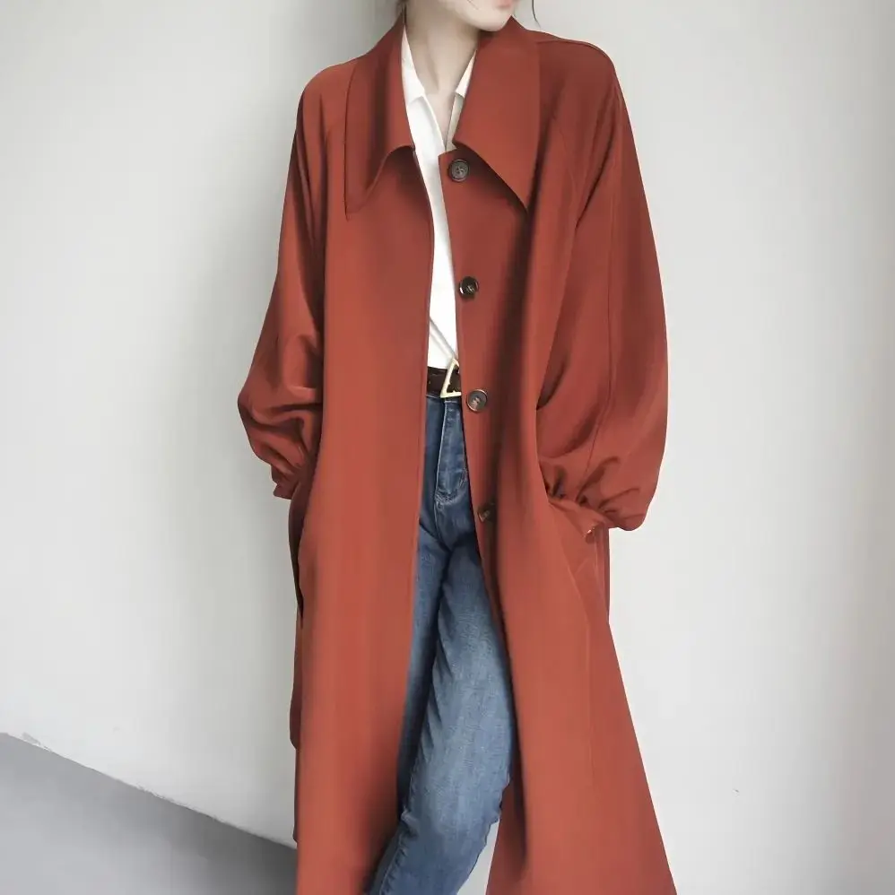 2026 Spring and Autumn New Women's Windbreaker Coat Loose Collar Single Breasted Windbreaker
2026 Spring and Autumn New Women's Windbreaker Coat Loose Collar Single Breasted Windbreaker