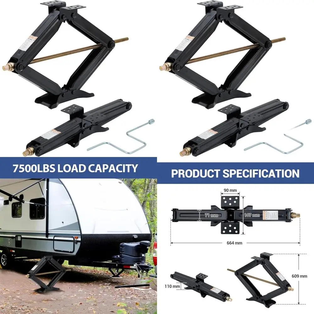 Пара регулируемых ножничных домкратов для автодомов: высота 4-24 дюйма, грузоподъемность 7500 фунтов для выравнивания прицепов-кемперов
Пара регулируемых ножничных домкратов для автодомов: высота 4-24 дюйма, грузоподъемность 7500 фунтов для выравнивания прицепов-кемперов