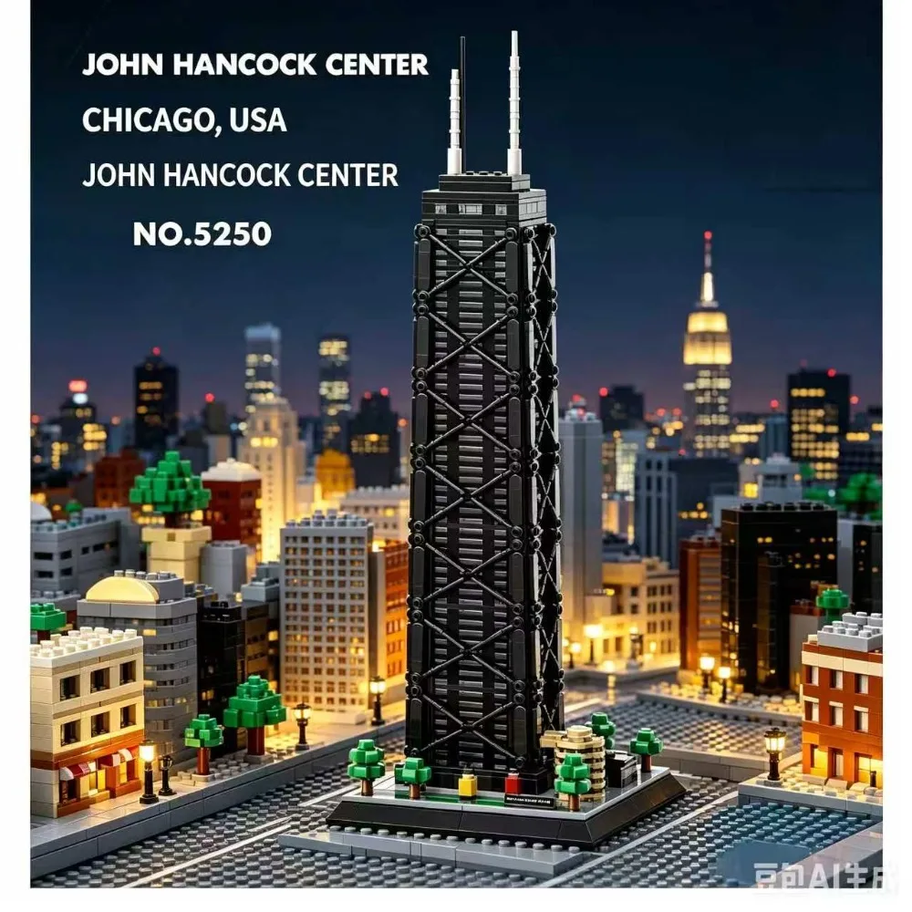 1284pcs John Hancock Center Chicago Building Blocks City Landmark Desktop Ornament Exquisite Architecture Model Collectible Toy
1284pcs John Hancock Center Chicago Building Blocks City Landmark Desktop Ornament Exquisite Architecture Model Collectible Toy