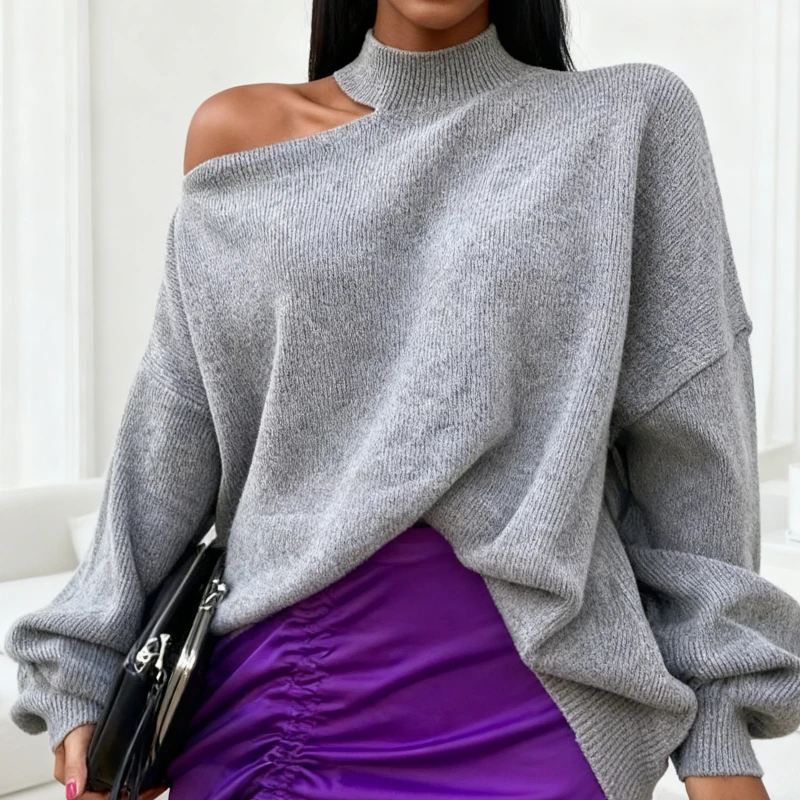 НОВЫЙ шикарный элегантный водолазка с открытыми плечами, вязаный нерегулярный женский свитер, свободные топы, пуловер, повседневный джемпер, осень-зима
НОВЫЙ шикарный элегантный водолазка с открытыми плечами, вязаный нерегулярный женский свитер, свободные топы, пуловер, повседневный джемпер, осень-зима