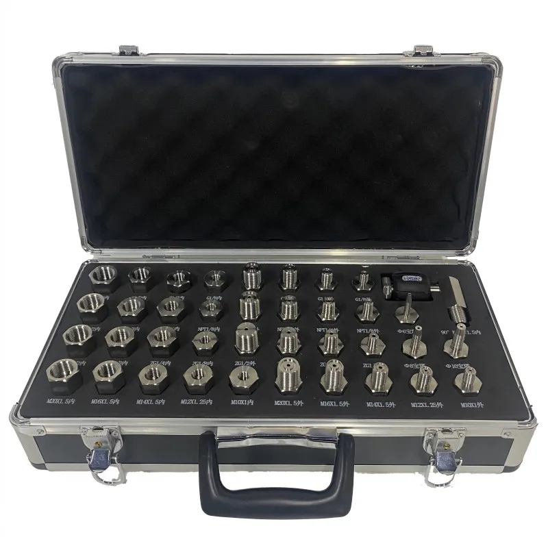 Stainless Steel Pressure Fittings Kit 38pcs Universal Pressure Connector Adapters Accessories Set Pressure Test Instrument Joint
Stainless Steel Pressure Fittings Kit 38pcs Universal Pressure Connector Adapters Accessories Set Pressure Test Instrument Joint