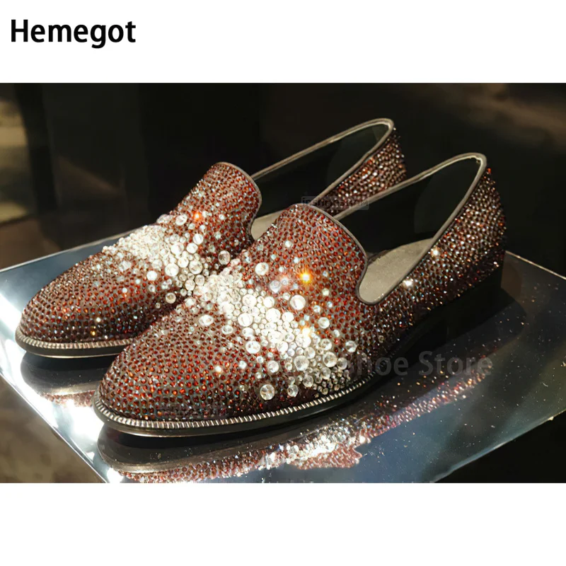 Colored Rhinestone Loafers Round Toe Genuine Leather Oxford Shoes Runway Look New Style Dress Shoes Casual Formal Shoes for Men
Colored Rhinestone Loafers Round Toe Genuine Leather Oxford Shoes Runway Look New Style Dress Shoes Casual Formal Shoes for Men