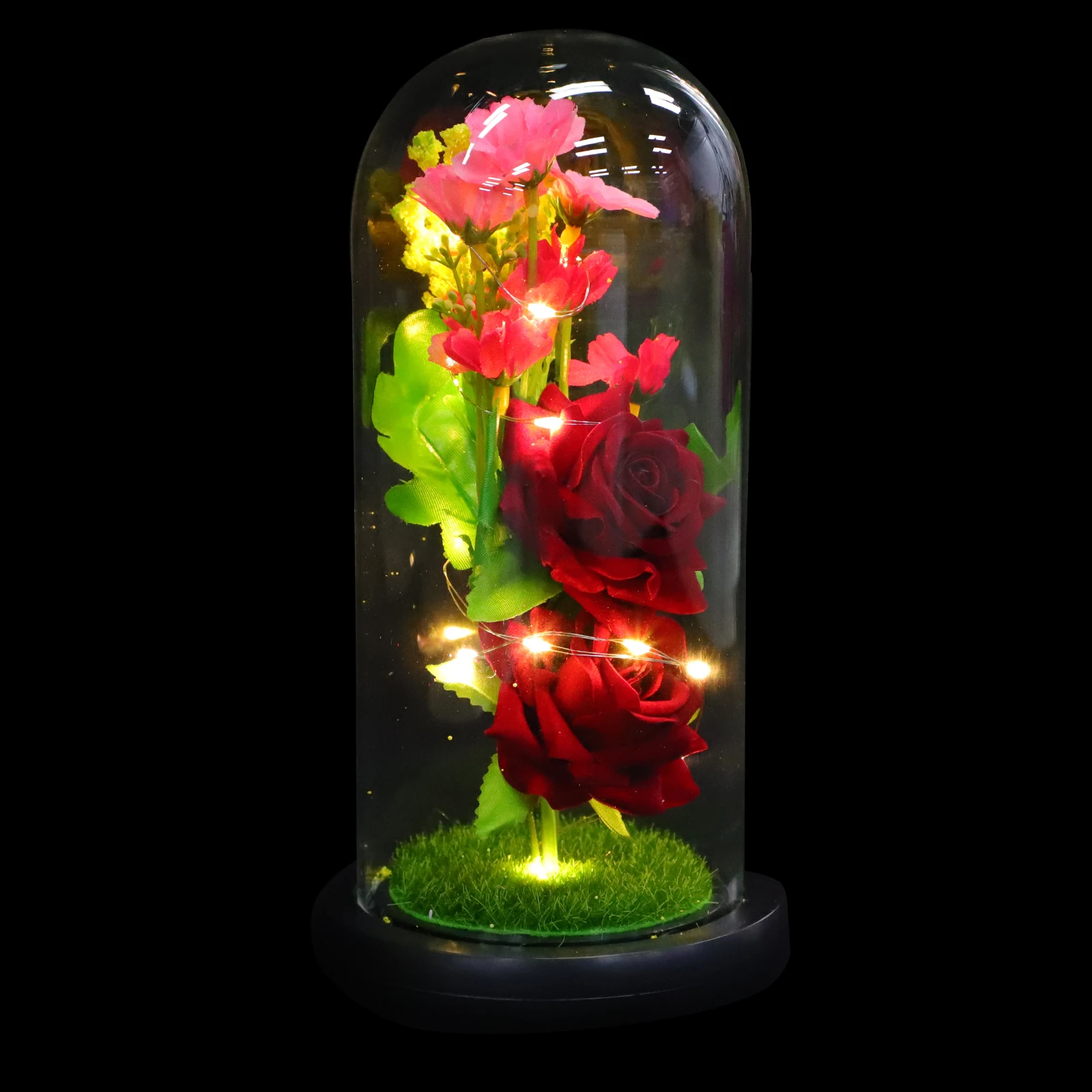 Luminous LED Flower Decor Glass Cover Romantic Valentine's Day Gift Creative Desktop Adornment Exquisite Workmanship Home
Luminous LED Flower Decor Glass Cover Romantic Valentine's Day Gift Creative Desktop Adornment Exquisite Workmanship Home