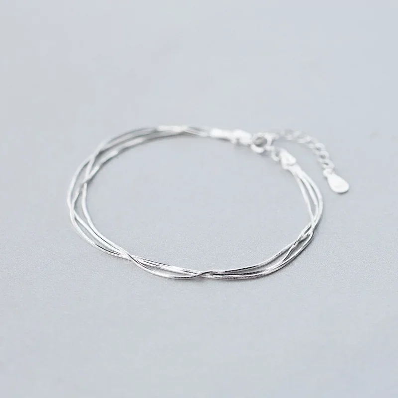 Simple Layer Bracelets for Women Korean Fashion Silver 925 Jewelry Hot Fashion 925 Sterling Silver Bracelet for Women
Simple Layer Bracelets for Women Korean Fashion Silver 925 Jewelry Hot Fashion 925 Sterling Silver Bracelet for Women