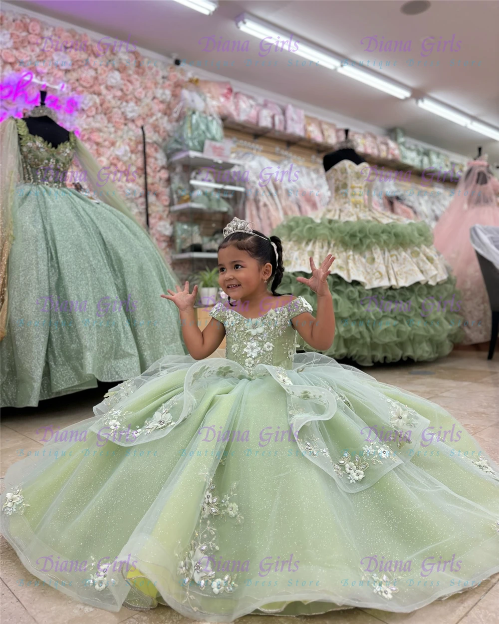 Quality Green Luxury Flower Girl Dress Tulle FluffyWith Gold Applique for Princess Wedding Birthday Party Evening Ball Gowns
Quality Green Luxury Flower Girl Dress Tulle FluffyWith Gold Applique for Princess Wedding Birthday Party Evening Ball Gowns
