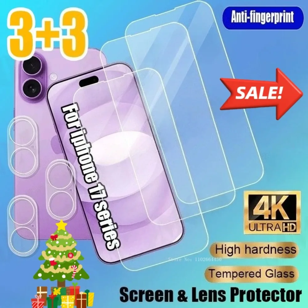 6-in-1 Tempered Glass for IPhone 17 Pro HD Clear Front Screen Protector for IPhone Air + Camera Lens Glass for IPhone 17 Series
6-in-1 Tempered Glass for IPhone 17 Pro HD Clear Front Screen Protector for IPhone Air + Camera Lens Glass for IPhone 17 Series