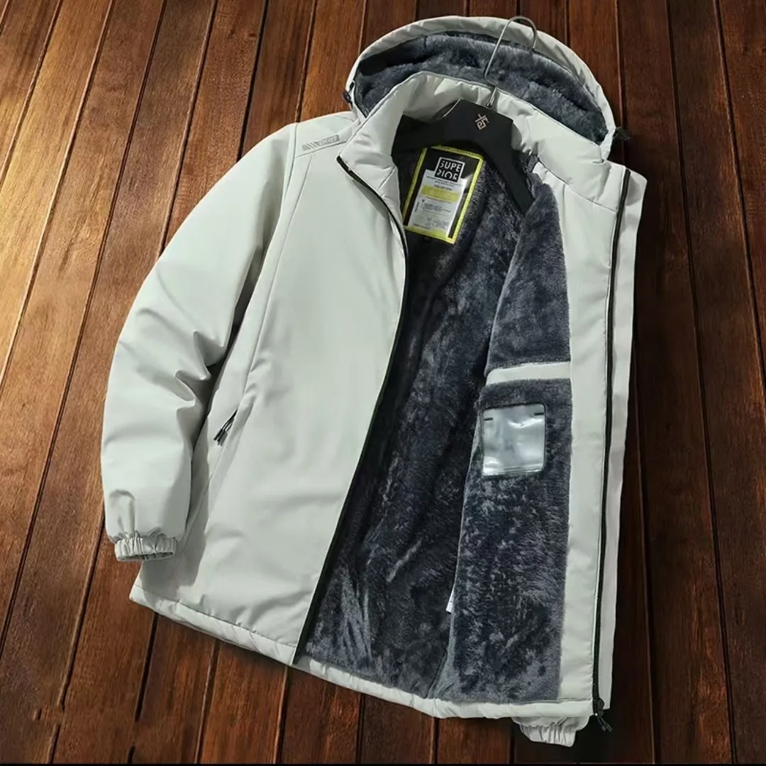 Куртка большого размера, мужская рабочая куртка, зимнее утолщенное пальто с капюшоном, ветрозащитная водонепроницаемая уличная куртка, тактическая флисовая парка, парки 
Куртка большого размера, мужская рабочая куртка, зимнее утолщенное пальто с капюшоном, ветрозащитная водонепроницаемая уличная куртка, тактическая флисовая парка, парки