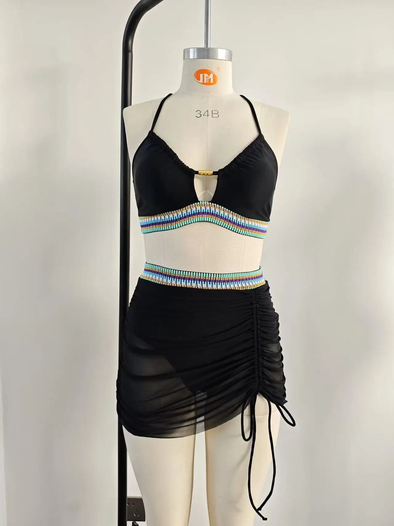 Women 2-piece Swimsuit, Tie-up Back Cross Bra with Drawstring Bodycon Skirt Bathing Suit Swimwear
Women 2-piece Swimsuit, Tie-up Back Cross Bra with Drawstring Bodycon Skirt Bathing Suit Swimwear