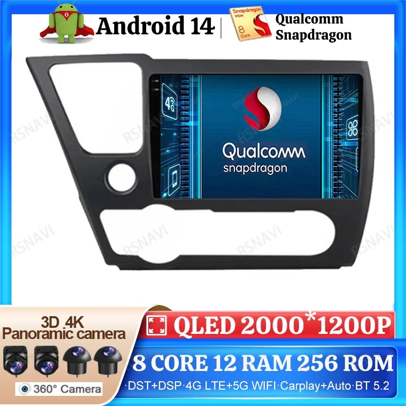Android 14 Car Radio For Honda Civic 9 2014 2014 2015 2016 Viedo Player DVD Wireless Carplay Auto 2 DIN 4G LTE 2DIN Head Unit BT
Android 14 Car Radio For Honda Civic 9 2014 2014 2015 2016 Viedo Player DVD Wireless Carplay Auto 2 DIN 4G LTE 2DIN Head Unit BT