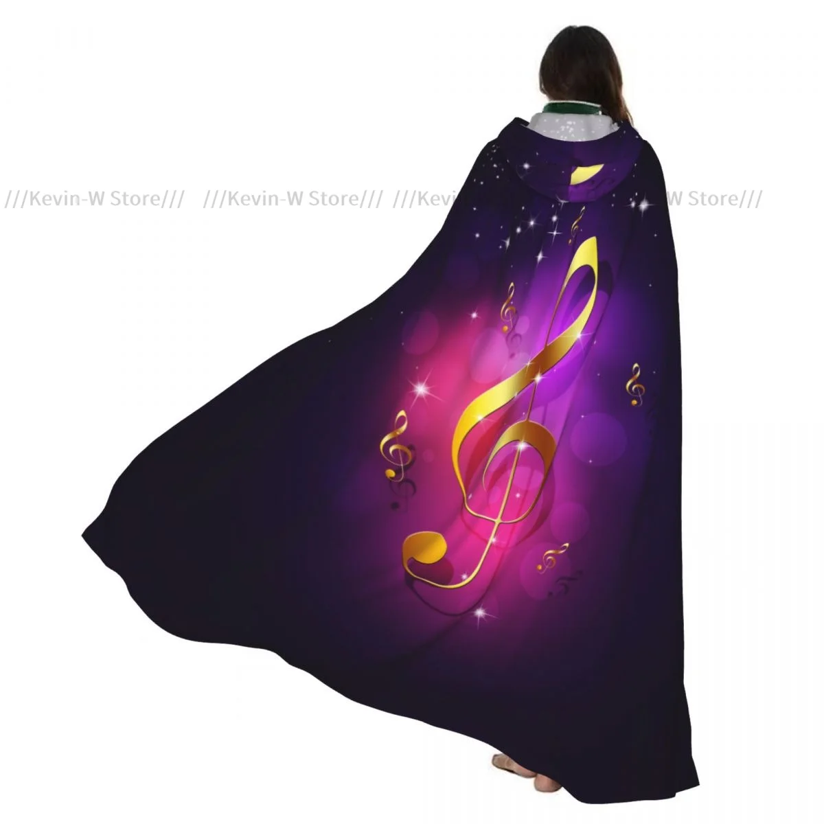 Gold Music Notes Of Purple Hooded Cloak Polyester Unisex Witch Cape Costume Accessory
Gold Music Notes Of Purple Hooded Cloak Polyester Unisex Witch Cape Costume Accessory