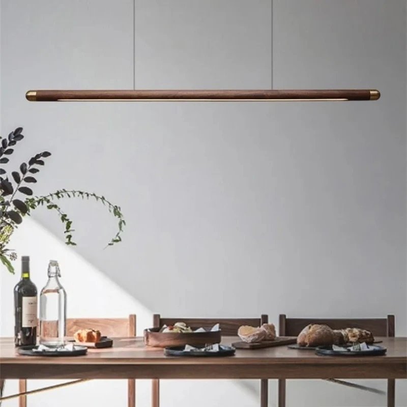 Black Walnut Dining Table Pendant Lights Simple Strip Wood Hanging Lamp Kitchen Bedroom Restaurant Decor Indoor Lighting Fixture
Black Walnut Dining Table Pendant Lights Simple Strip Wood Hanging Lamp Kitchen Bedroom Restaurant Decor Indoor Lighting Fixture