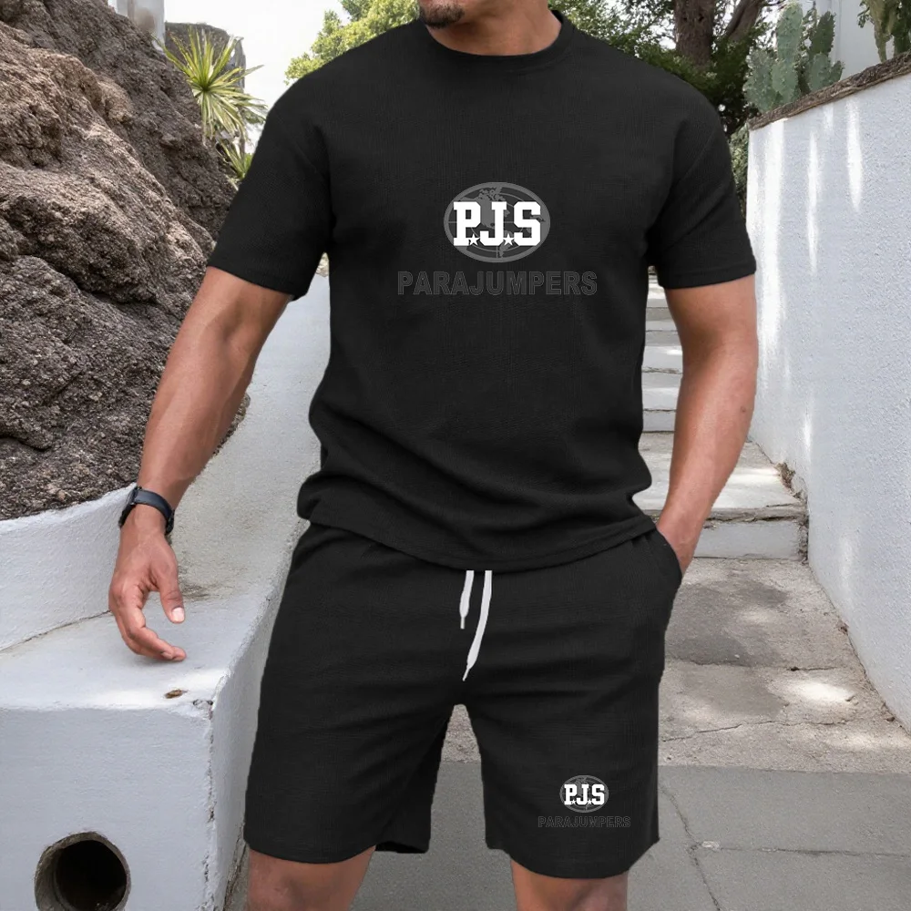 Men's New Summer Suit Line Print Simple Sport Splicing Trend T-shirt Loose Casual Suit Short Sleeve Shorts Men's Summer Suit
Men's New Summer Suit Line Print Simple Sport Splicing Trend T-shirt Loose Casual Suit Short Sleeve Shorts Men's Summer Suit