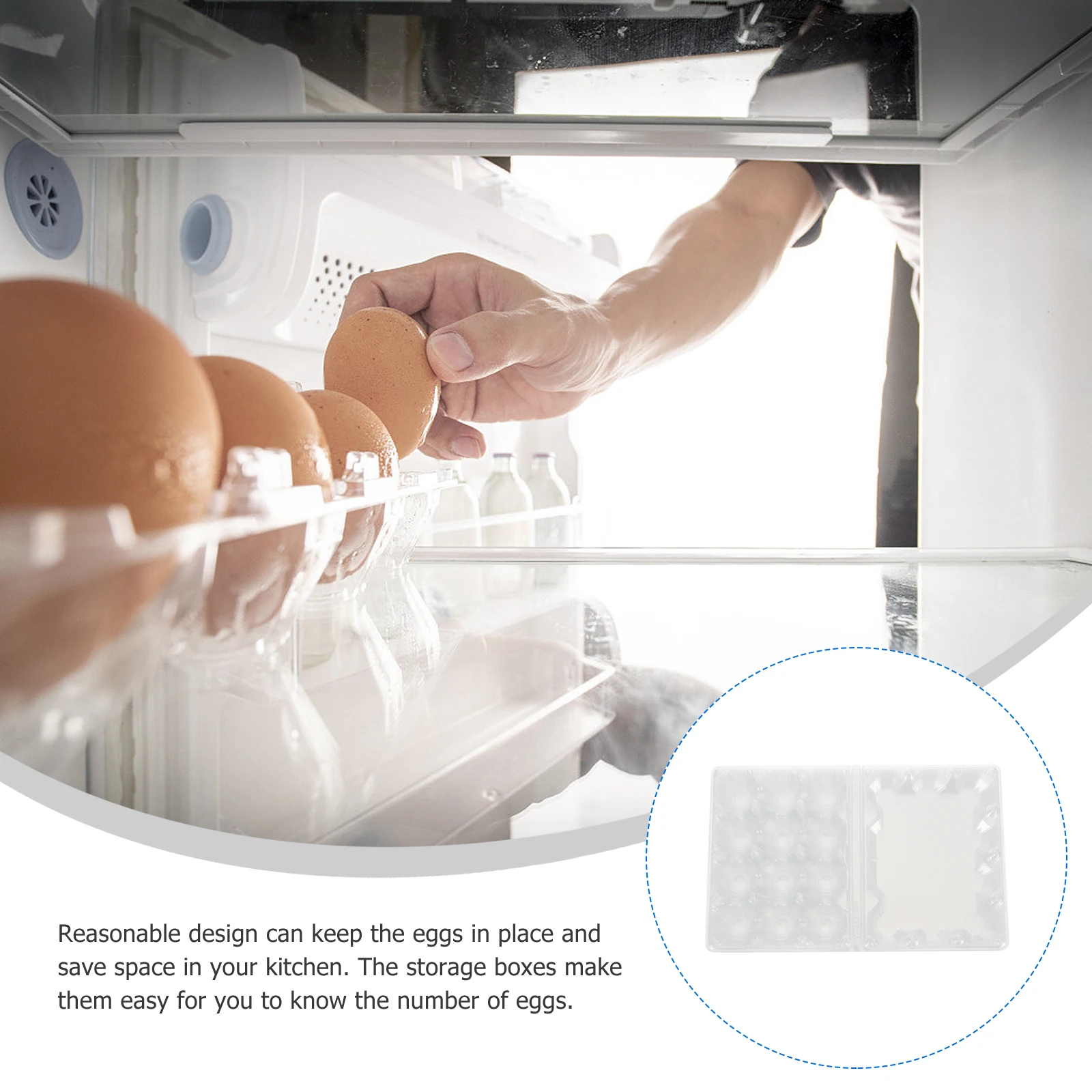 20pcs Thick Plastic Egg Boxes for Refrigerator Fridge Portable Breathable Storage Containers Egg Case Household
20pcs Thick Plastic Egg Boxes for Refrigerator Fridge Portable Breathable Storage Containers Egg Case Household
