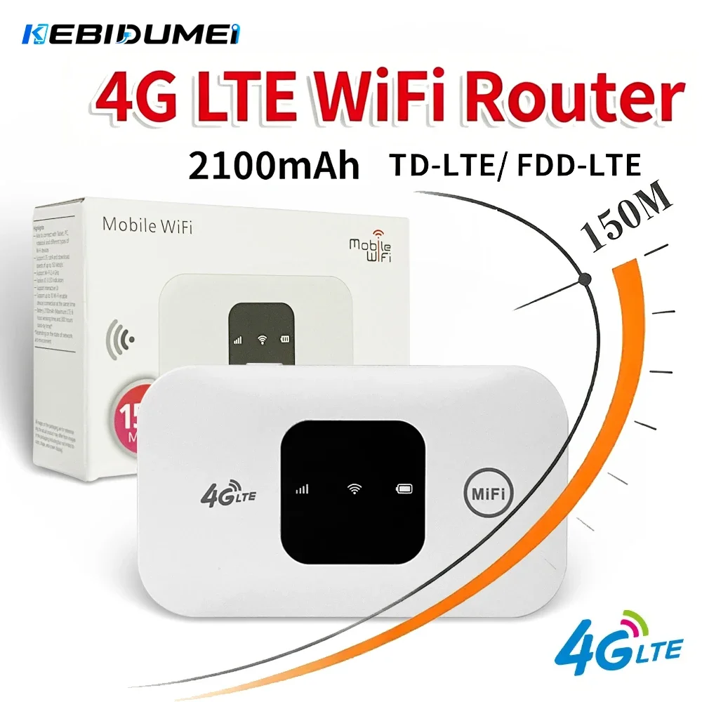 Kebidumei 4G LTE Router 150Mbps Mobile Wifi Hotspot Wireless Wi-Fi MiFi Modem with SIM Card Slot for Outdoor Home Office Travel
Kebidumei 4G LTE Router 150Mbps Mobile Wifi Hotspot Wireless Wi-Fi MiFi Modem with SIM Card Slot for Outdoor Home Office Travel