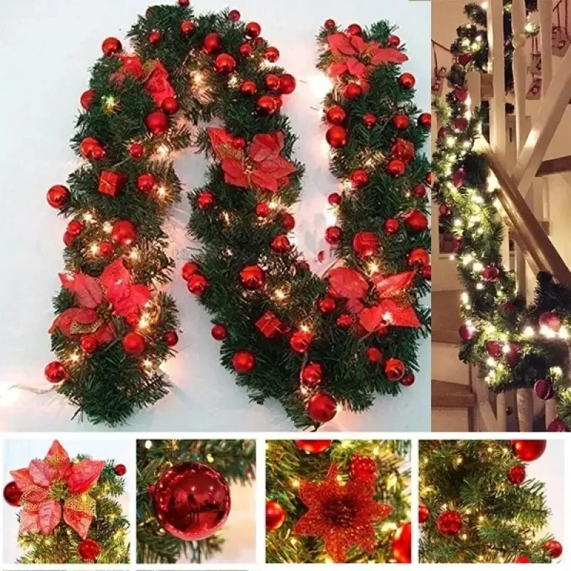 2.7m LED Light Christmas Rattan wreath Luxury Christmas Decorations Garland Decoration Rattan with Lights Xmas Home Party Tree
2.7m LED Light Christmas Rattan wreath Luxury Christmas Decorations Garland Decoration Rattan with Lights Xmas Home Party Tree