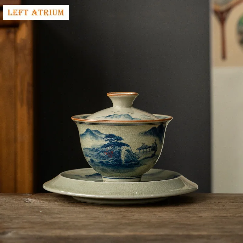Hand Painted Ceramic Opening Landscape Gaiwan For Tea Tureen Teaware Cup Chinese Tea Bowls Vintage Chawan Tea Ceramony Set
Hand Painted Ceramic Opening Landscape Gaiwan For Tea Tureen Teaware Cup Chinese Tea Bowls Vintage Chawan Tea Ceramony Set