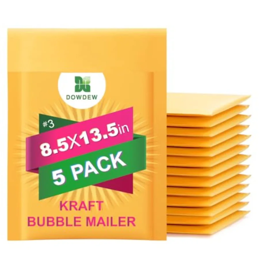 Kraft Bubble Mailers 5 Pack Mailing Packing Envelopes 3 8.5 x 13.5 inches Brown Durable Cushioned Packaging for Shipping Docume
Kraft Bubble Mailers 5 Pack Mailing Packing Envelopes 3 8.5 x 13.5 inches Brown Durable Cushioned Packaging for Shipping Docume