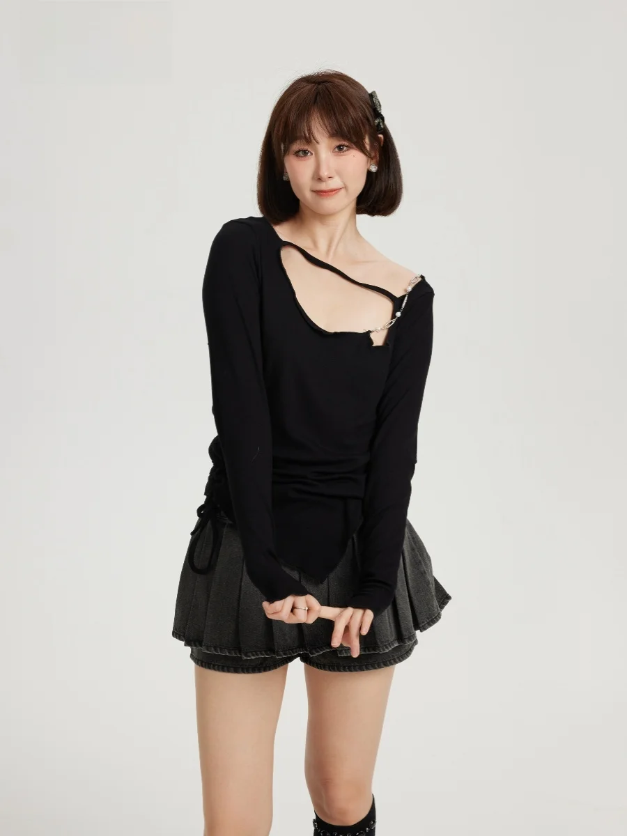 Long-Lasting Base Layer T-irt Women's Dstring Asymmetrical Hemline Ele Sle Long Sve Cotton Blend Top
Long-Lasting Base Layer T-irt Women's Dstring Asymmetrical Hemline Ele Sle Long Sve Cotton Blend Top