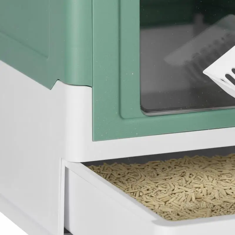 Hooded Cat Litter Box, Portable Pet Toilet, with Scoop, Front Entry - Green
Hooded Cat Litter Box, Portable Pet Toilet, with Scoop, Front Entry - Green