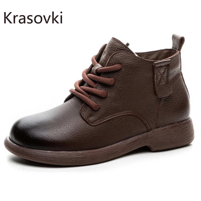 Krasovki/женские модные ботильоны из натуральной кожи 3 см, осенние британские мокасины на танкетке, весенне-зимняя плюшевая обувь в стиле панк
Krasovki/женские модные ботильоны из натуральной кожи 3 см, осенние британские мокасины на танкетке, весенне-зимняя плюшевая обувь в стиле панк