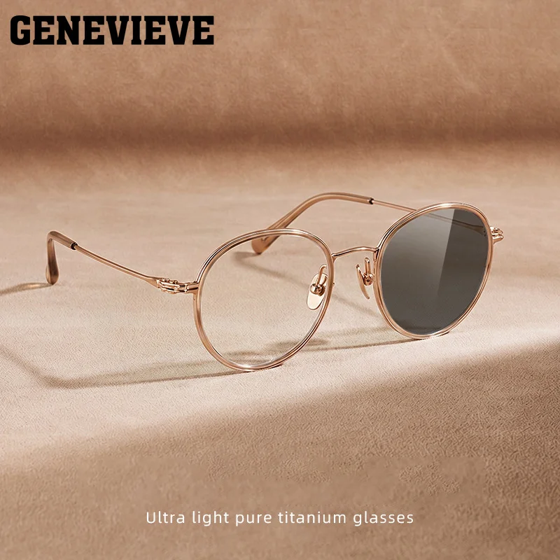 GENEVIEVE Minimalist Round Small-frame Glasses Design Women's Photochromic Anti Blue-ray Customizable Prescription 2800
GENEVIEVE Minimalist Round Small-frame Glasses Design Women's Photochromic Anti Blue-ray Customizable Prescription 2800