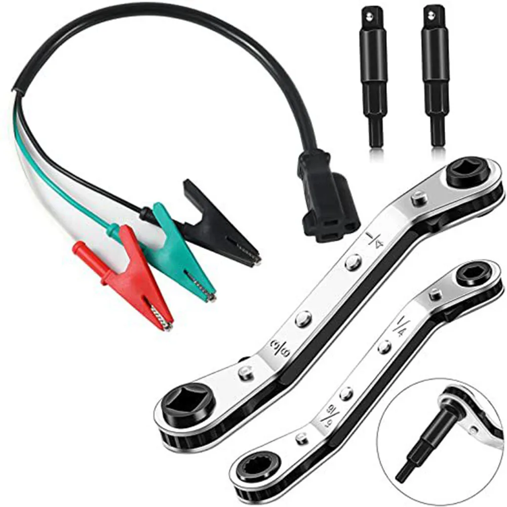 HVAC Service Wrench Tool Refrigeration Wrench With Hex Bit Adapter+Adapter Cord HVAC Repair Wrench Repair Tool Hand Tools
HVAC Service Wrench Tool Refrigeration Wrench With Hex Bit Adapter+Adapter Cord HVAC Repair Wrench Repair Tool Hand Tools