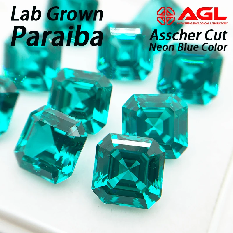 Lab Grown Paraiba Asscher Cut Neon Blue Color Gemstone for DIY Jewelry Making Inlay Ring Necklace Selectable AGL Certificate
Lab Grown Paraiba Asscher Cut Neon Blue Color Gemstone for DIY Jewelry Making Inlay Ring Necklace Selectable AGL Certificate