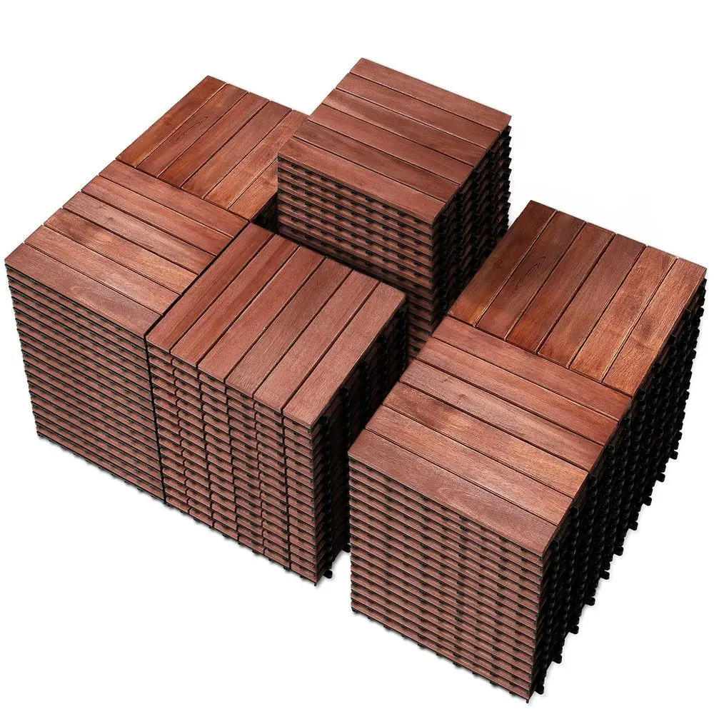 12 x 12 Acacia Wood Deck Tiles for Patio, Balcony, Backyard, and Poolside - Waterproof, Weather-Resistant Brown
12 x 12 Acacia Wood Deck Tiles for Patio, Balcony, Backyard, and Poolside - Waterproof, Weather-Resistant Brown