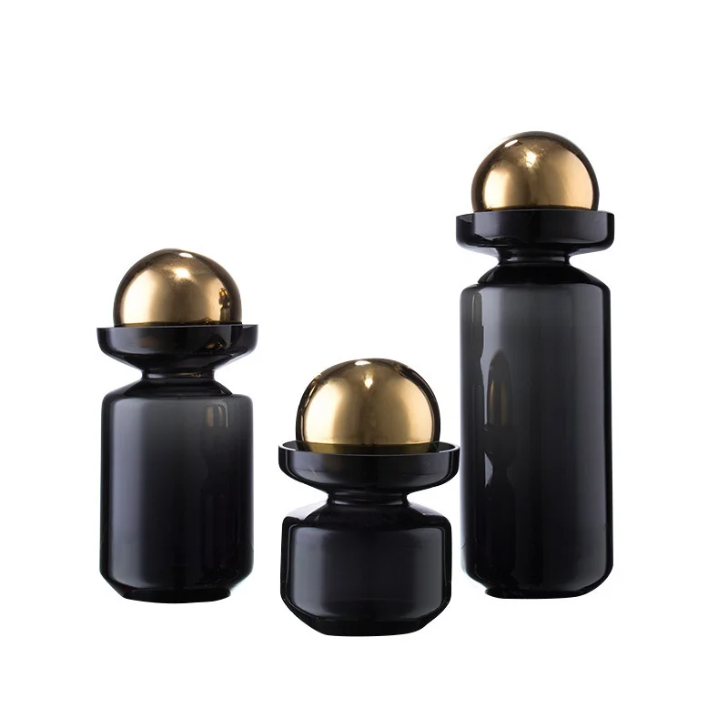 Black glass vase with ball cover hydroponic dried flower arrangement ornament flower pot
Black glass vase with ball cover hydroponic dried flower arrangement ornament flower pot