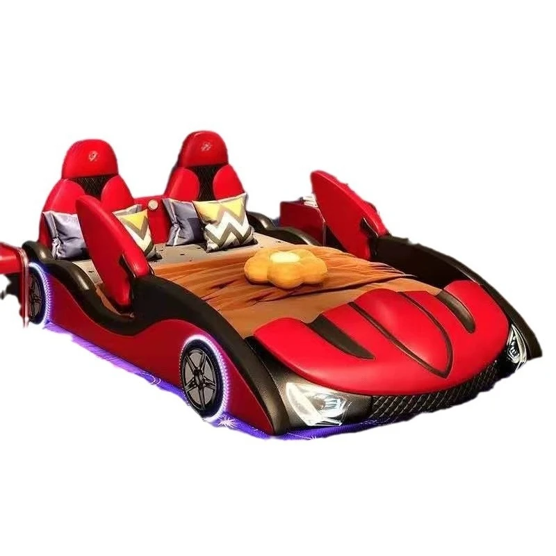 Solid wood boy car bed with guardrail 1.5M creative single room spliced leather bed
Solid wood boy car bed with guardrail 1.5M creative single room spliced leather bed