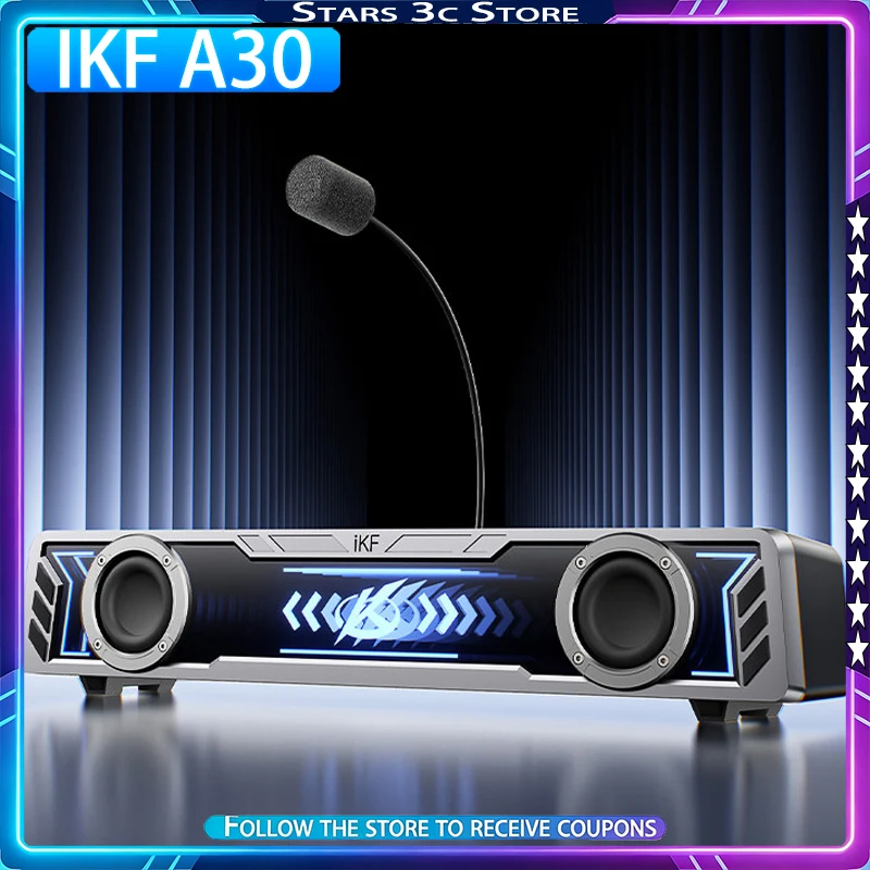 IKF A30 Gaming Speaker Wired Bluetooth with Noise-canceling Microphone Full-color RGB Gaming Ambient Light Desktop Speakers
IKF A30 Gaming Speaker Wired Bluetooth with Noise-canceling Microphone Full-color RGB Gaming Ambient Light Desktop Speakers