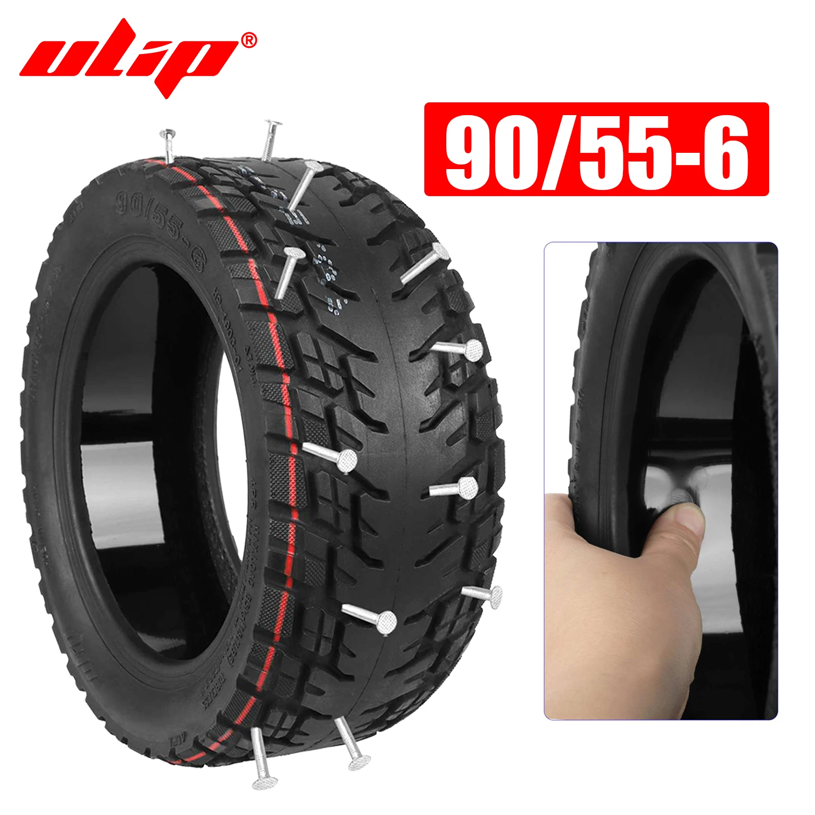 ULIP 90/55-6 Self-Healing Tubeless Tire for E-Scooters, Puncture-Proof No Flat Tire No Maintenance Rubber Tyre Replacement parts
ULIP 90/55-6 Self-Healing Tubeless Tire for E-Scooters, Puncture-Proof No Flat Tire No Maintenance Rubber Tyre Replacement parts