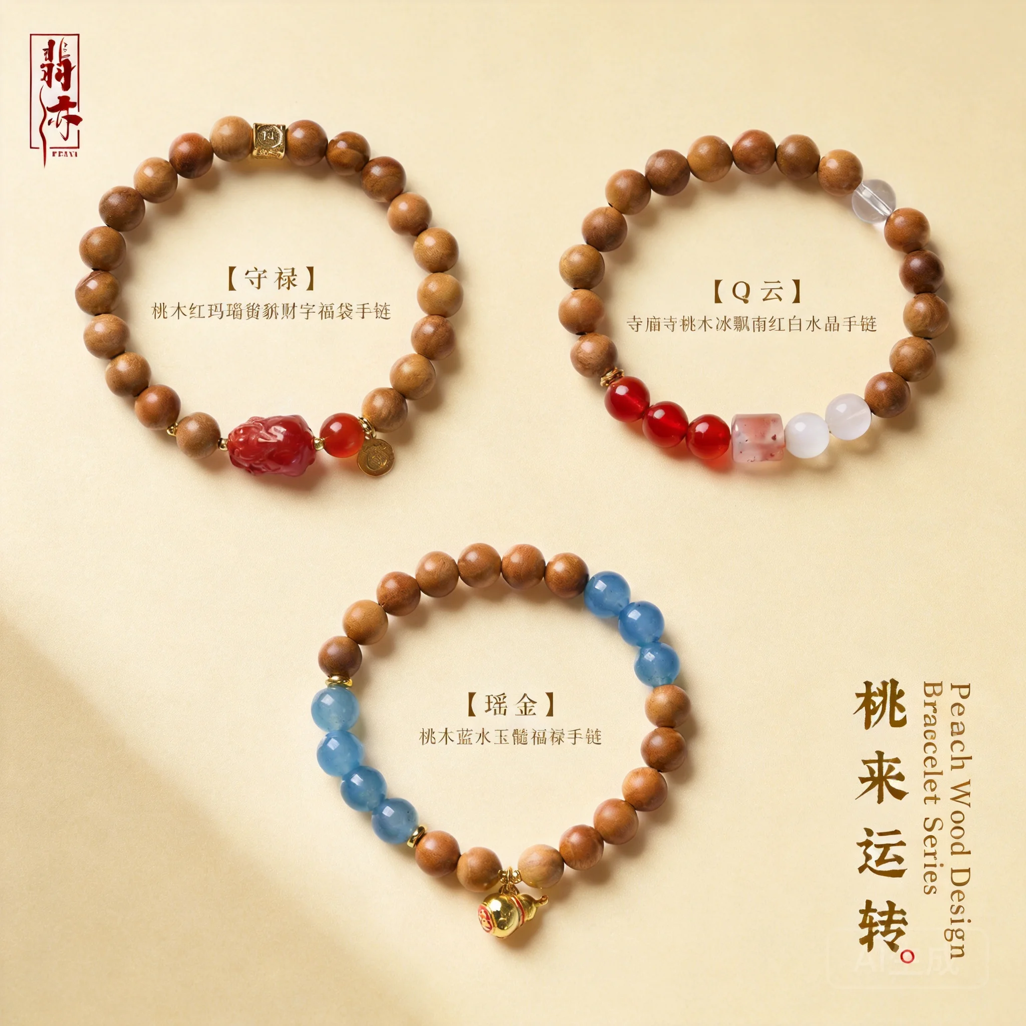 Chinese Style Natural 8mm Peach Wood Blue Water Chalcedony Red Agate White Crystal Beaded Bracelet For Women Lucky Fortune Bless
Chinese Style Natural 8mm Peach Wood Blue Water Chalcedony Red Agate White Crystal Beaded Bracelet For Women Lucky Fortune Bless