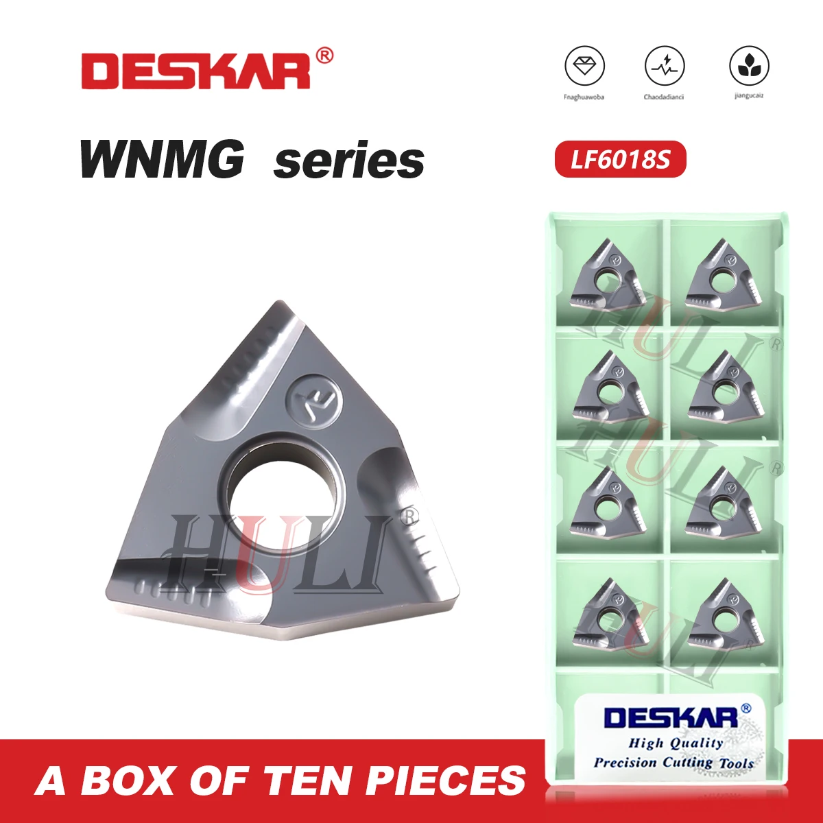 DESKAR CNC lathe WNMG080404R-VF WNMG080404L-VF WNMG080408R-VF WNMG080408L-VF LF6018S Triangle Processing Stainlesss Steel Tools
DESKAR CNC lathe WNMG080404R-VF WNMG080404L-VF WNMG080408R-VF WNMG080408L-VF LF6018S Triangle Processing Stainlesss Steel Tools